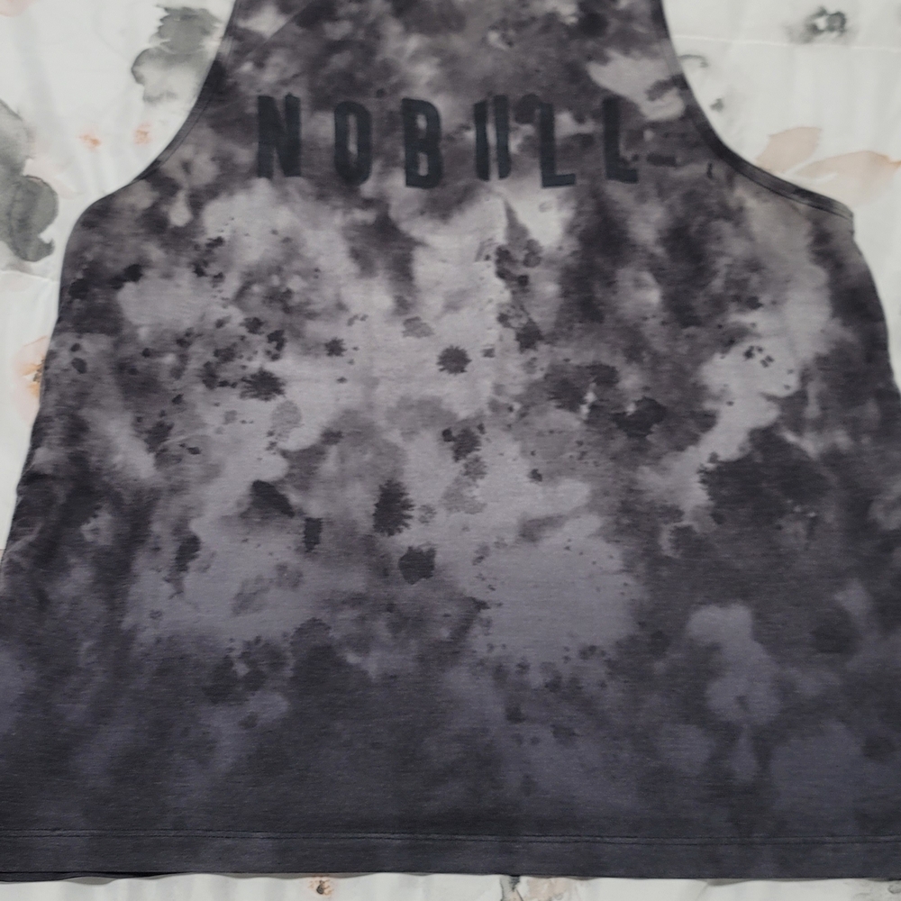 NOBULL Black and Gray Tie-Dye Tank Top
